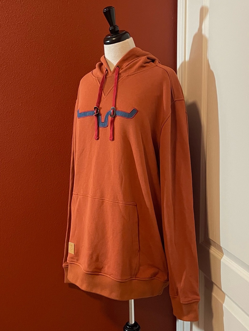 Kimes Ranch Men’s TTL Rust Red Drawstring French Terry Cotton Hoodie Sweatshirt